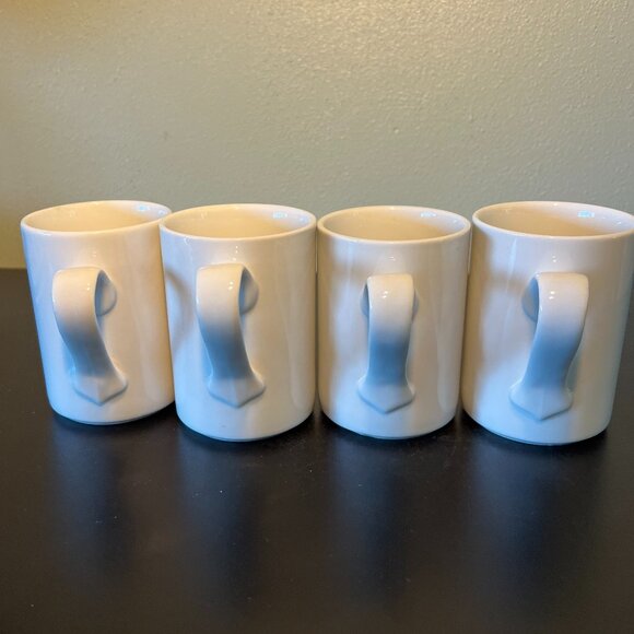 Set of 4 DANSK BISTRO Bisserup White Mugs ~ Made in Portugal ~ Coffee Tea Cups - Picture 3 of 12